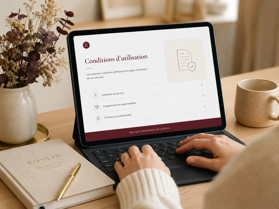 Lecture claire et accessible des conditions d’utilisation RDVLIB