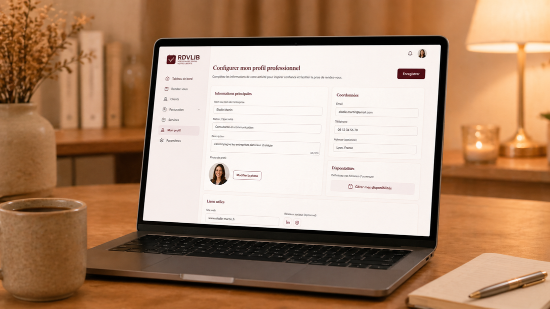 Aperçu RDVLIB de la configuration du profil professionnel